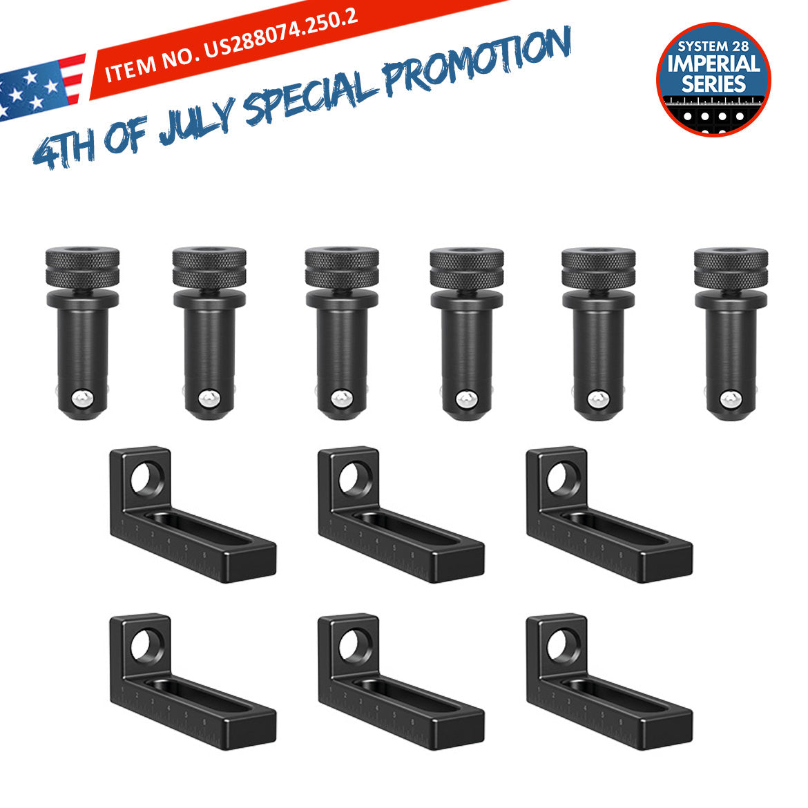 US288074.250.2: 12 Piece Accessory Set of Clamping Bolts and Squares for the System 28 Imperial Series Welding Tables (JULY 4TH, 2026 SPECIAL PROMOTION)