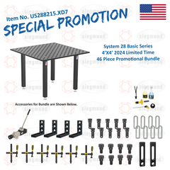 US288215.XD7: System 28 4'x4' (48"x48") Imperial "BASIC" Series (Inch) Welding Table 46 Piece Bundle (2024 SPECIAL PROMOTION)