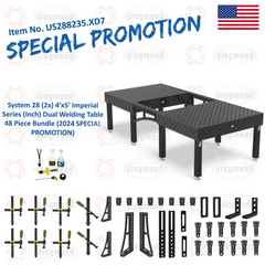 US288235.XD7: System 28 (x2) 4'x5' (48"x96") Imperial Series (Inch) Dual Welding Table Setup Bundle (2024 SPECIAL PROMOTION)