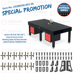 US288330.XD7.26: System 28 4'x8' (48"x96") Imperial Series (Inch) Welding Table 63 Piece Bundle (2026 SPECIAL PROMOTION)