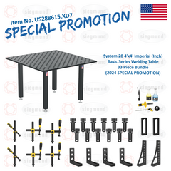 US288615.XD7: System 28 4'x4' (48"x48") Imperial "BASIC" Series (Inch) Welding Table 33 Piece Bundle (2024 SPECIAL PROMOTION)