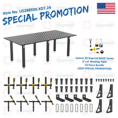 US288930.XD7.24: System 28 4'x8' (48"x96") Imperial "BASIC" Series (Inch) Welding Table 55 Piece Bundle (2024 SPECIAL PROMOTION)