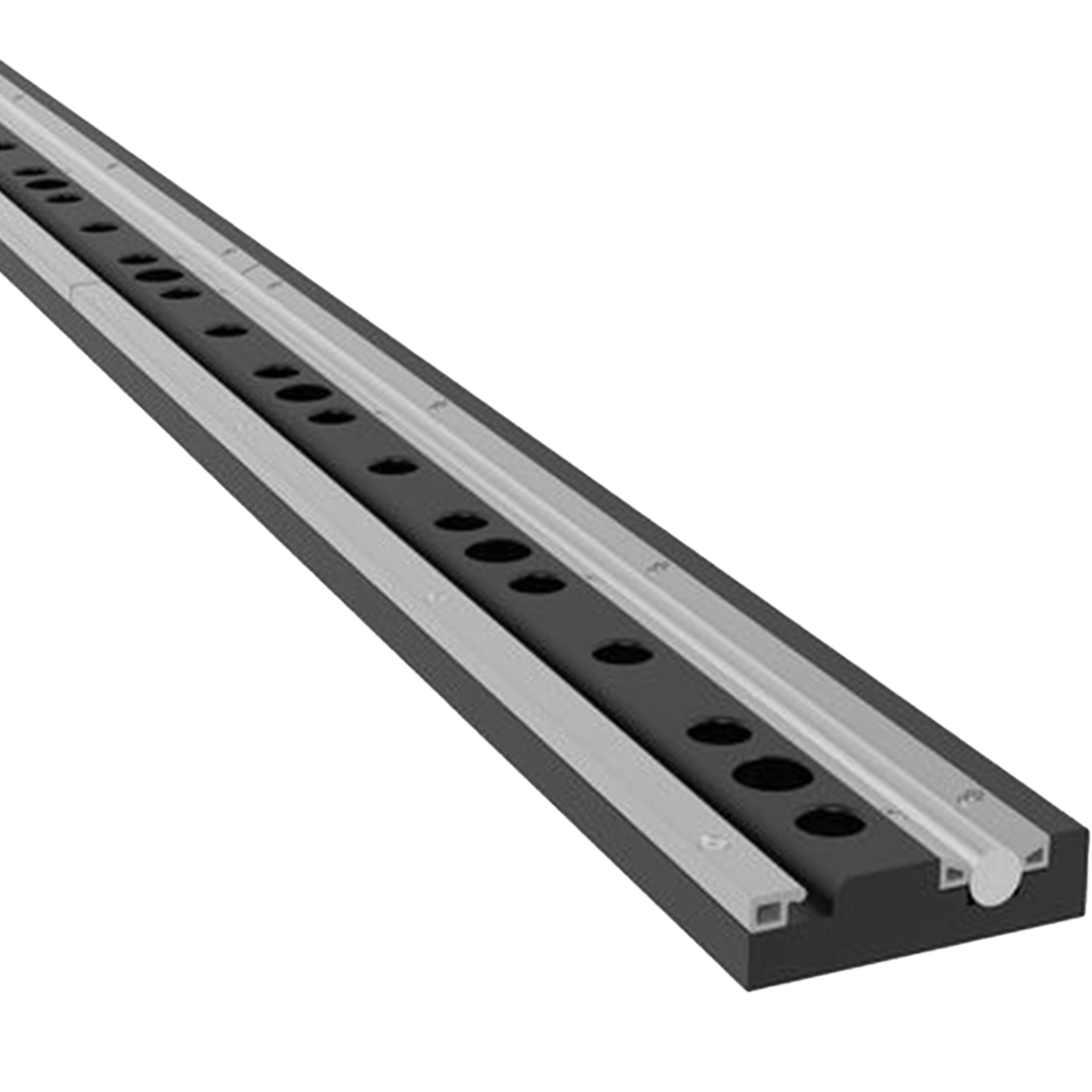 USRSR120.P: 10' Foundation Rail with Round Rail for the System 28 Imperial (Inch) Series Rail System (Plasma Nitrided)