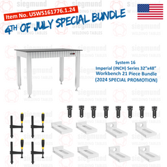 USWS161776.1.24: System 16 32"x48" Siegmund Imperial Series (Inch) Workbench with Plasma Nitration Perforated Plate 21 Piece Bundle (JULY 4TH, 2024 SPECIAL PROMOTION)
