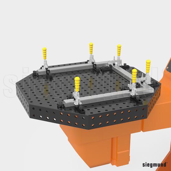 System 16 1,000x12mm (39.3"x0.47") Siegmund Octagonal Welding Table with Plasma Nitration (Item No. 2 - 951000.P) - System 16 Welding Tables by Siegmund - The Flattest, Most Reliable Welding Tables & Fixturing Accessories in the World