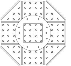 System 28 Adapter Plate for Siegmund 200mm (7.8") Tabletop Height - Octagonal Welding Table (Item No. 0 - 940000) - System 28 Welding Tables by Siegmund - The Flattest, Most Reliable Welding Tables & Fixturing Accessories in the World