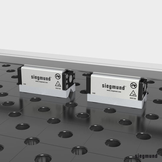 US000780: 5" Duo Magnet Clamping Block - 28mm Imperial Series Welding Table Accessories by Siegmund - The Flattest, Most Reliable Welding Tables & Fixturing Accessories in the World