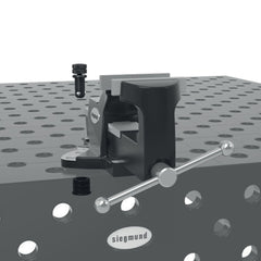 US004310: 3 - 15/16" Bench Vise with 5/8" Boreholes for the System 16 Imperial Series Welding Tables - System 16 Imperial Series Welding Tables by Siegmund - The Flattest, Most Reliable Welding Tables & Fixturing Accessories in the World