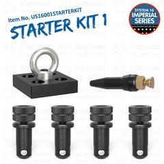 US16001STARTERKIT: The Imperial System 16 Single Lifting Bracket Starter Kit for Tables 4'x5' & Smaller - 16mm Imperial Series Welding Table Accessories by Siegmund - The Flattest, Most Reliable Welding Tables & Fixturing Accessories in the World