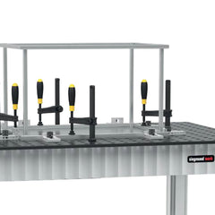 US160108.A: 3 - 9/16" 90 X Stop and Clamping Square (Aluminum) - 16mm Imperial Series Welding Table Accessories by Siegmund - The Flattest, Most Reliable Welding Tables & Fixturing Accessories in the World