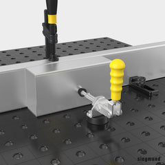 US160715: Adapter with Hole Pattern Ø 1.88" / 0.6" for Toggle Clamp (Burnished) - 16mm Imperial Series Welding Table Accessories by Siegmund - The Flattest, Most Reliable Welding Tables & Fixturing Accessories in the World