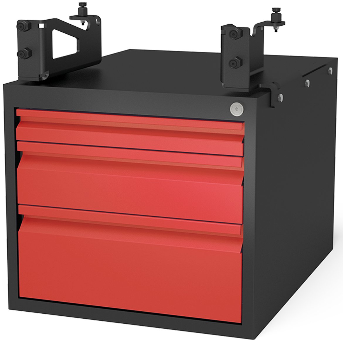 US160990.2.r: Lockable Sub Table Box Including 3 Drawers for the System 16 Imperial Series Welding Tables - 16mm Imperial Series Welding Table Accessories by Siegmund - The Flattest, Most Reliable Welding Tables & Fixturing Accessories in the World