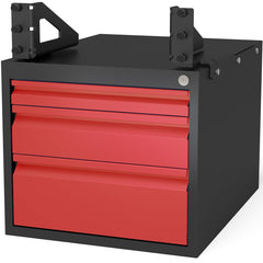 US162990.2.r: Lockable Sub Table Box Including 3 Drawers for the System 16 Imperial PLUS Series Welding Tables - 16mm Imperial Series Welding Table Accessories by Siegmund - The Flattest, Most Reliable Welding Tables & Fixturing Accessories in the World