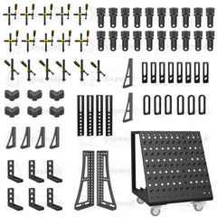 US163400: Set 4, 82 Piece Accessory Kit for the System 16 Imperial Series Welding Tables - 16mm Imperial Series Welding Table Accessories by Siegmund - The Flattest, Most Reliable Welding Tables & Fixturing Accessories in the World