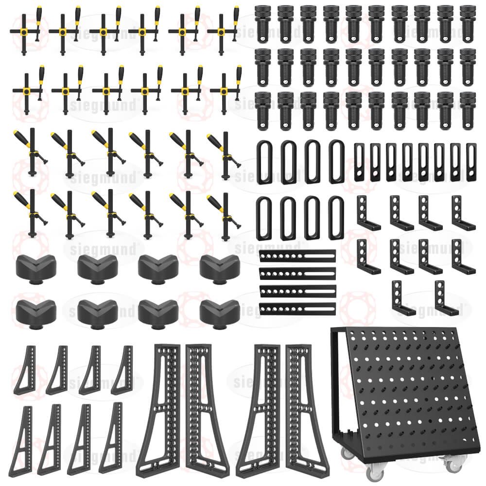 US163500: Set 5, 112 Piece Accessory Kit for the System 16 Imperial Series Welding Tables - 16mm Imperial Series Welding Table Accessories by Siegmund - The Flattest, Most Reliable Welding Tables & Fixturing Accessories in the World