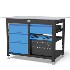 US164005: System 16 Workstation Including 2.8'x4' (32"x48") Perforated Plate & 4 Storage Drawers (Siegmund Imperial Series) - System 16 Imperial Series Welding Tables by Siegmund - The Flattest, Most Reliable Welding Tables & Fixturing Accessories in the World