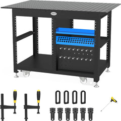 US167321: System 16 Workstation with "Set A" Including 2.8'x4' (32"x48") Perforated Plate (Siegmund Imperial Series) - System 16 Imperial Series Welding Tables by Siegmund - The Flattest, Most Reliable Welding Tables & Fixturing Accessories in the World