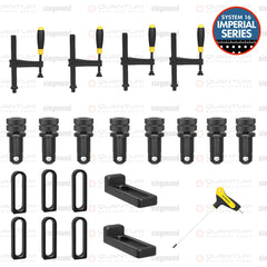 US167340: Set B, 21 Piece Accessory Kit for the System 16 Imperial Series Workstations - 16mm Imperial Series Welding Table Accessories by Siegmund - The Flattest, Most Reliable Welding Tables & Fixturing Accessories in the World