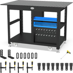 US167341: System 16 Workstation with "Set B" Including 2.8'x4' (32"x48") Perforated Plate (Siegmund Imperial Series) - System 16 Imperial Series Welding Tables by Siegmund - The Flattest, Most Reliable Welding Tables & Fixturing Accessories in the World