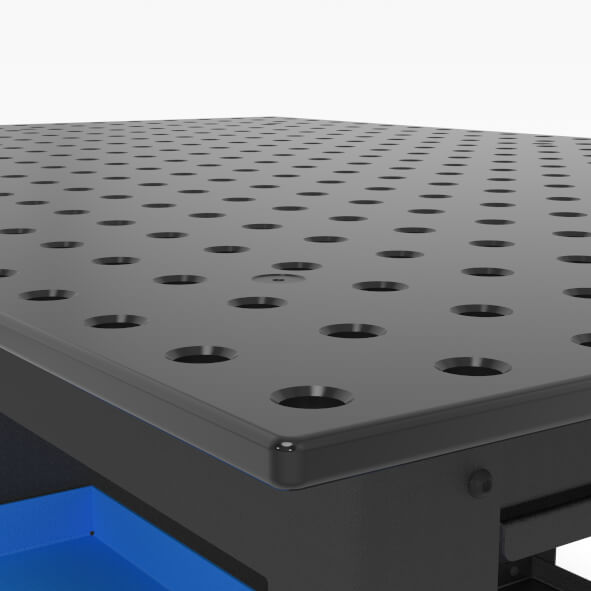 US167341: System 16 Workstation with "Set B" Including 2.8'x4' (32"x48") Perforated Plate (Siegmund Imperial Series) - System 16 Imperial Series Welding Tables by Siegmund - The Flattest, Most Reliable Welding Tables & Fixturing Accessories in the World