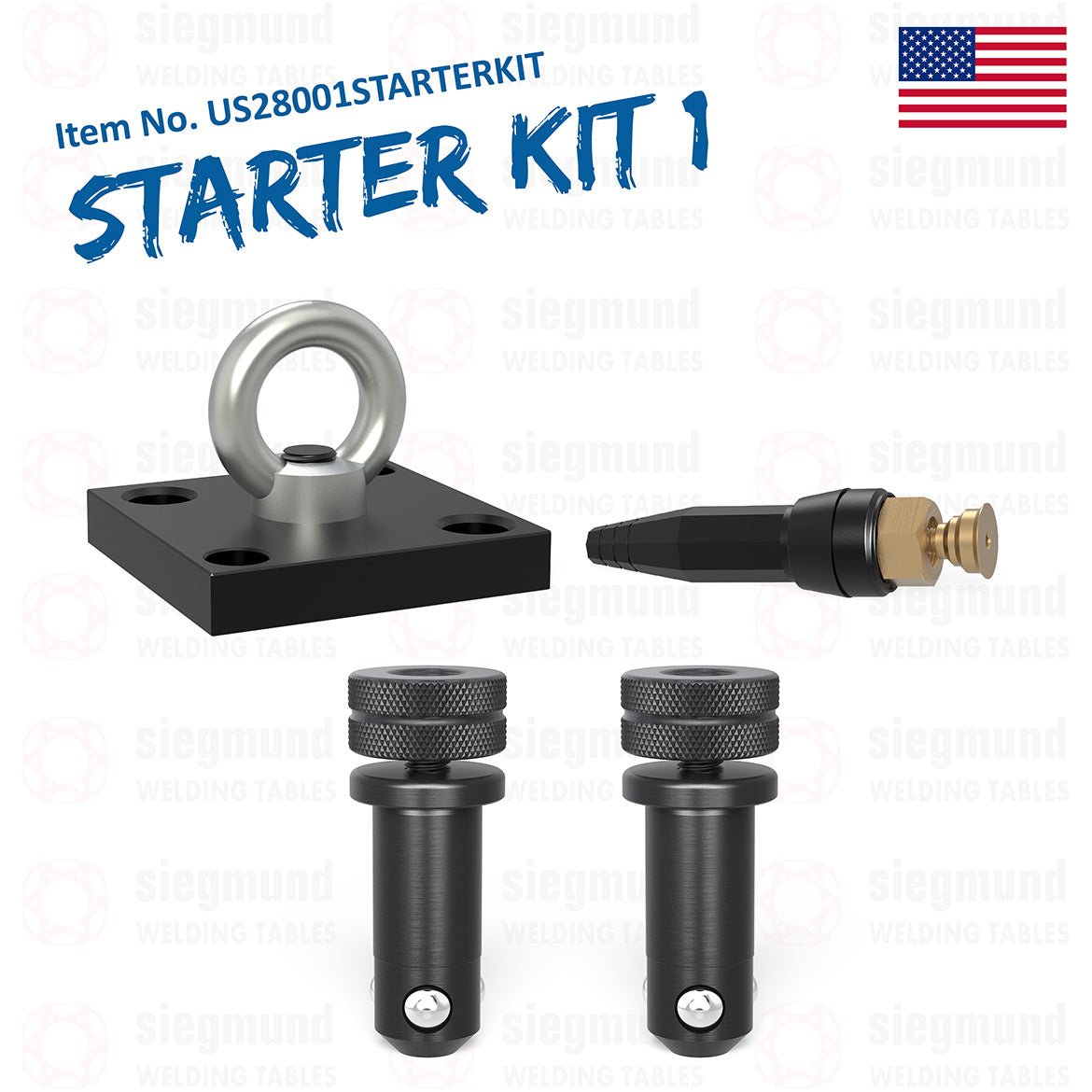 US28001STARTERKIT: The Imperial System 28 Single Lifting Bracket Starter Kit for Tables 5'x5' & Smaller - 28mm Imperial Series Welding Table Accessories by Siegmund - The Flattest, Most Reliable Welding Tables & Fixturing Accessories in the World