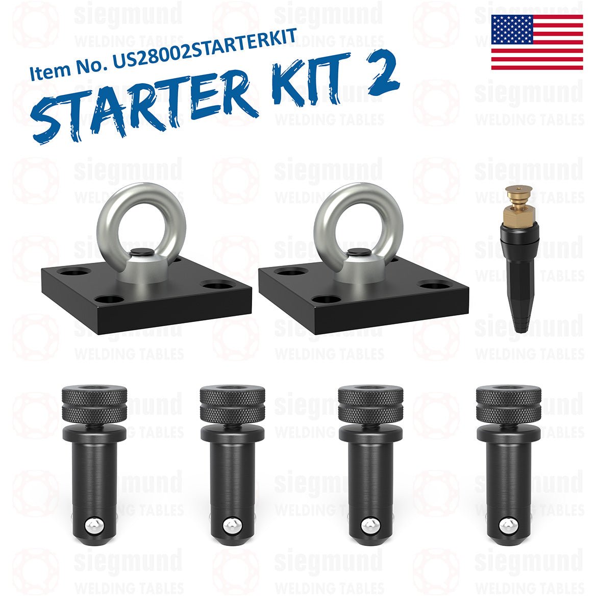 US28002STARTERKIT: The Imperial System 28 Dual Lifting Bracket Starter Kit for the 4'x8' Welding Tables - 28mm Imperial Series Welding Table Accessories by Siegmund - The Flattest, Most Reliable Welding Tables & Fixturing Accessories in the World