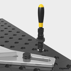 US280516: Fast Clamping Bolt with Handle (Burnished) - 28mm Imperial Series Welding Table Accessories by Siegmund - The Flattest, Most Reliable Welding Tables & Fixturing Accessories in the World