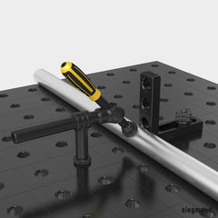 US280604: Universal Pipe Clamp (Burnished) - 28mm Imperial Series Welding Table Accessories by Siegmund - The Flattest, Most Reliable Welding Tables & Fixturing Accessories in the World