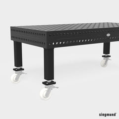 US280860.X: 24" Leg with Caster and Locking Brake for the System 28 Imperial PLUS Series Welding Tables - 28mm Imperial Series Welding Table Accessories by Siegmund - The Flattest, Most Reliable Welding Tables & Fixturing Accessories in the World