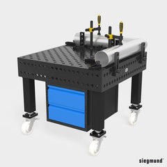 US280860.X: 24" Leg with Caster and Locking Brake for the System 28 Imperial PLUS Series Welding Tables - 28mm Imperial Series Welding Table Accessories by Siegmund - The Flattest, Most Reliable Welding Tables & Fixturing Accessories in the World