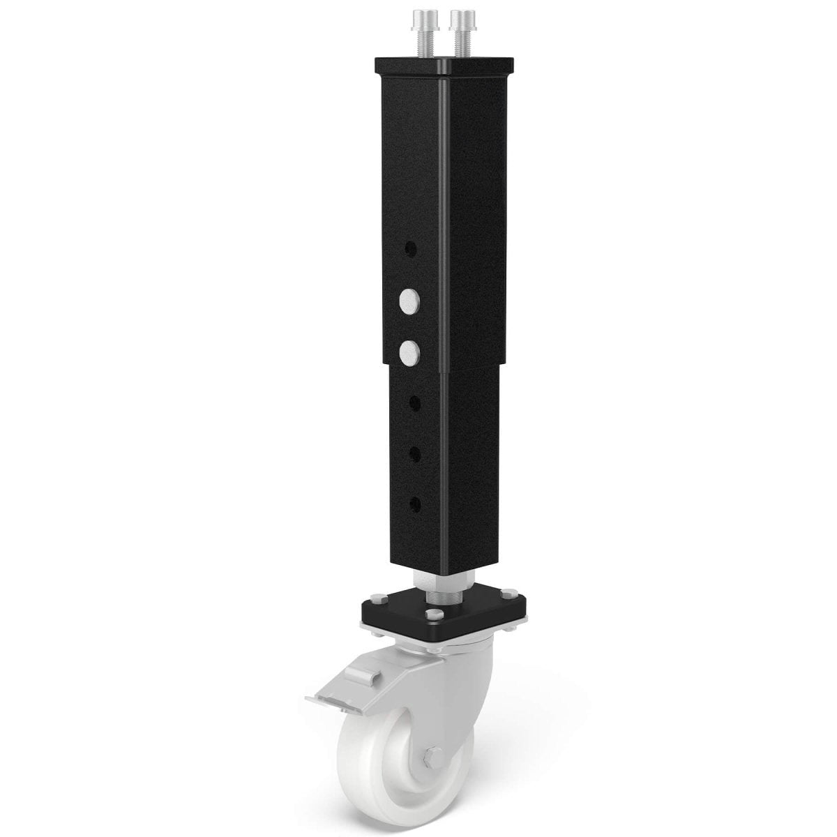 US280879.XX: 22"-30" Height Adjustable Leg with Caster and Locking Brake for the System 28 Imperial Series Welding Tables - 28mm Imperial Series Welding Table Accessories by Siegmund - The Flattest, Most Reliable Welding Tables & Fixturing Accessories in the World