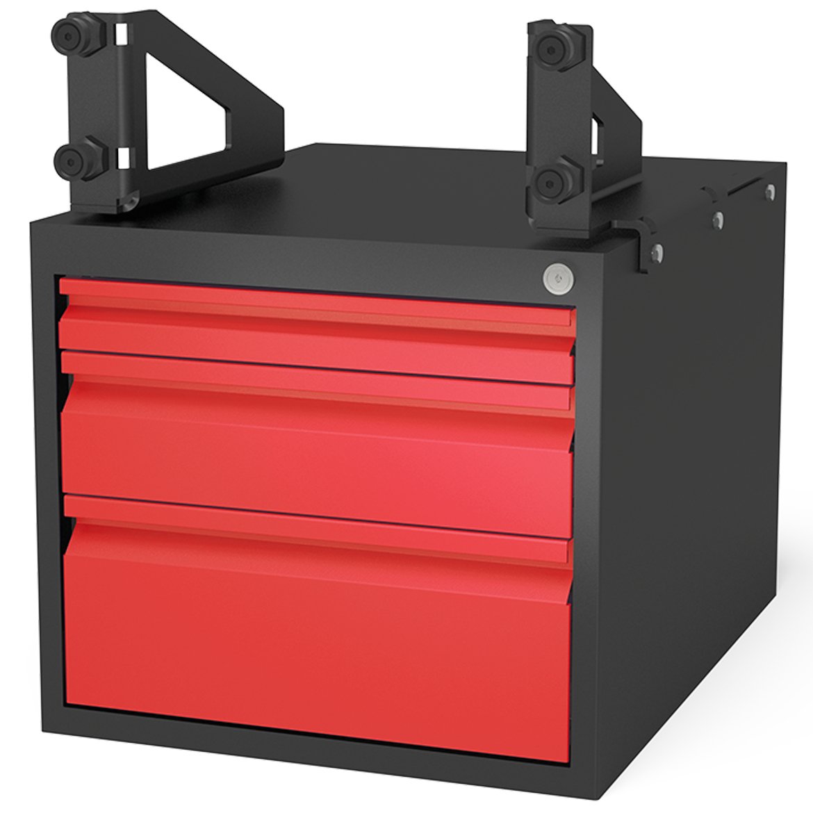 US280990.2.r: Lockable Sub Table Box Including 3 Drawers for the System 28 Imperial Series Welding Tables - 28mm Imperial Series Welding Table Accessories by Siegmund - The Flattest, Most Reliable Welding Tables & Fixturing Accessories in the World