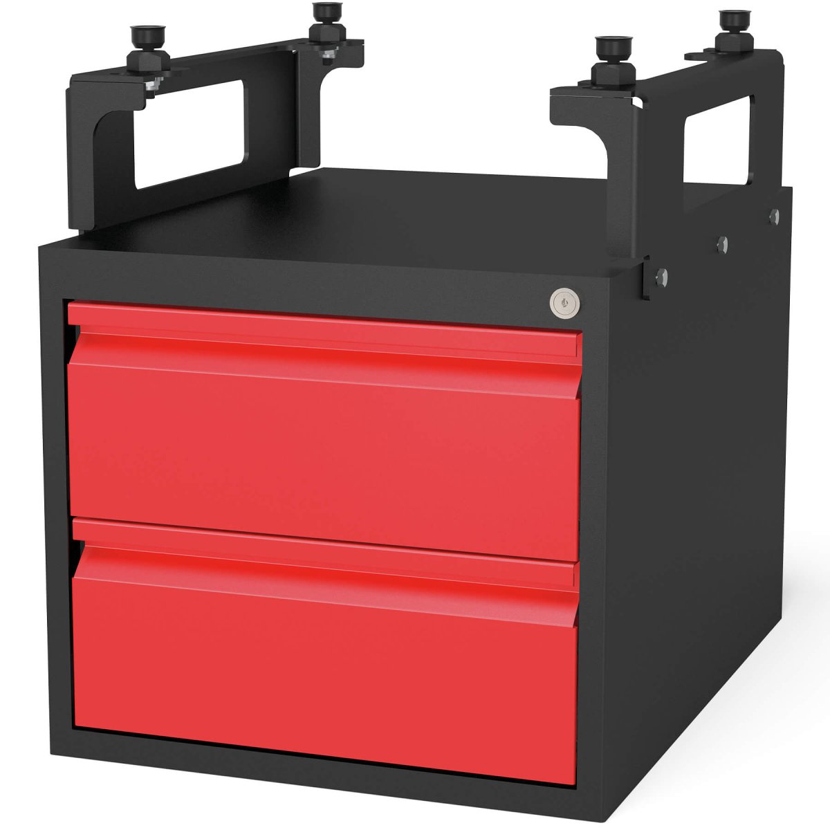 US281990.1.r: Lockable Sub Table Box Including 2 Drawers for the System 28 Basic Imperial Series Welding Tables - 28mm Imperial Series Welding Table Accessories by Siegmund - The Flattest, Most Reliable Welding Tables & Fixturing Accessories in the World