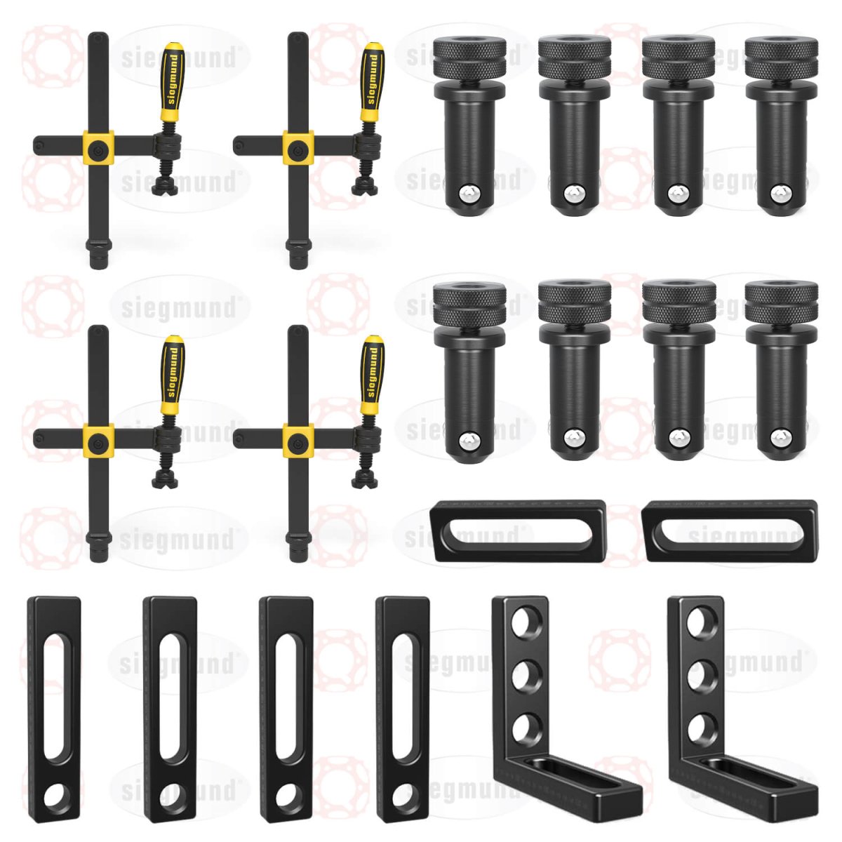 US283100: Set 1, 26 Piece Accessory Kit for the System 28 Imperial Series Welding Tables - 28mm Imperial Series Welding Table Accessories by Siegmund - The Flattest, Most Reliable Welding Tables & Fixturing Accessories in the World