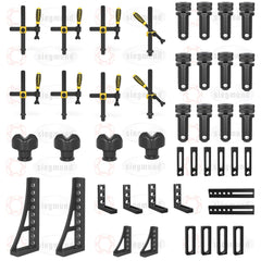 US283200: Set 2, 50 Piece Accessory Kit for the System 28 Imperial Series Welding Tables - 28mm Imperial Series Welding Table Accessories by Siegmund - The Flattest, Most Reliable Welding Tables & Fixturing Accessories in the World