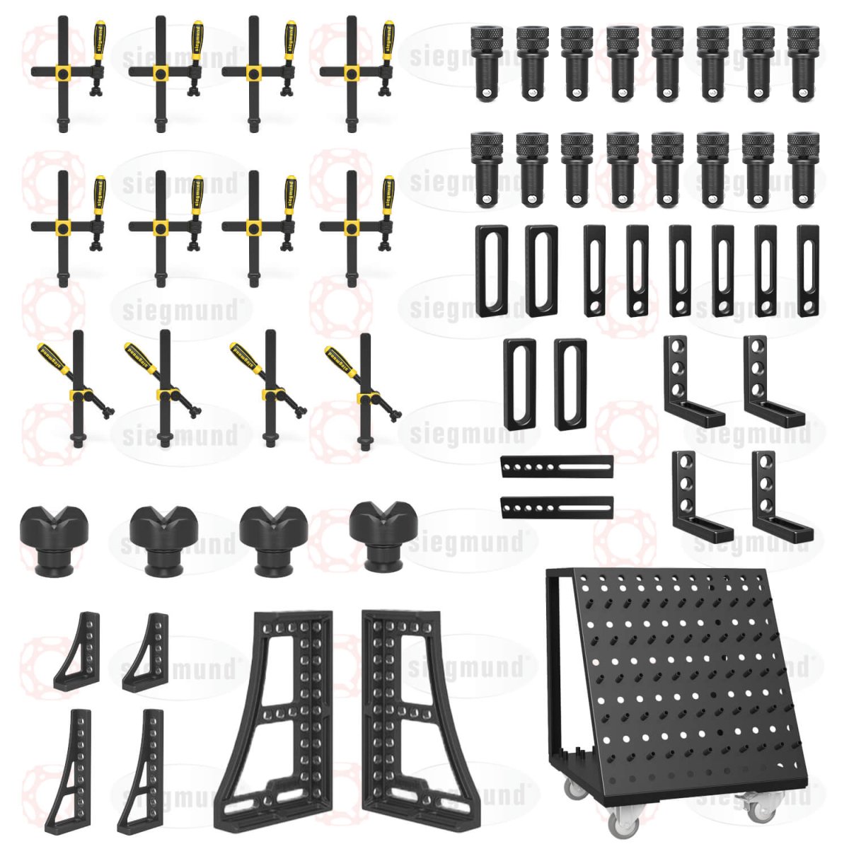 US283300: Set 3, 61 Piece Accessory Kit for the System 28 Imperial Series Welding Tables - 28mm Imperial Series Welding Table Accessories by Siegmund - The Flattest, Most Reliable Welding Tables & Fixturing Accessories in the World