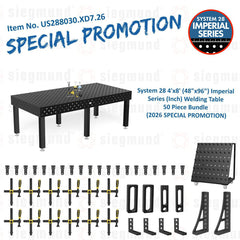 US288030.XD7.26: System 28 4'x8' (48"x96") Imperial Series (Inch) Welding Table 50 Piece Bundle (2026 SPECIAL PROMOTION)