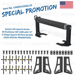 US6M151016.25: System 28 Imperial Series M - Positioner MP 1500 with 72” U - Shape Square - 40 Piece Bundle (2026 SPECIAL PROMOTION) - System 28 Imperial Series Welding Tables by Siegmund - The Flattest, Most Reliable Welding Tables & Fixturing Accessories in the World