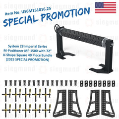 US6M151016.25: System 28 Imperial Series M - Positioner MP 1500 with 72” U - Shape Square40 Piece Bundle (2025 SPECIAL PROMOTION) - System 28 Imperial Series Welding Tables by Siegmund - The Flattest, Most Reliable Welding Tables & Fixturing Accessories in the World