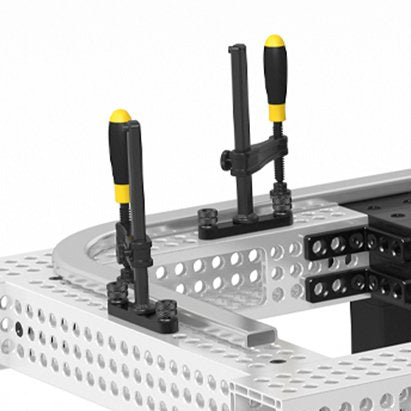 USAQ16014061.V: 2'x4" Aluminum U - Shape Profile with Full Grid Holes - 16mm Imperial Series Welding Table Accessories by Siegmund - The Flattest, Most Reliable Welding Tables & Fixturing Accessories in the World