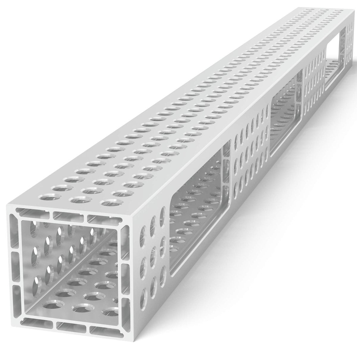 USAQ16014122.V: 4'x4" Aluminum U - Shape Profile with Full Grid Holes - 16mm Imperial Series Welding Table Accessories by Siegmund - The Flattest, Most Reliable Welding Tables & Fixturing Accessories in the World