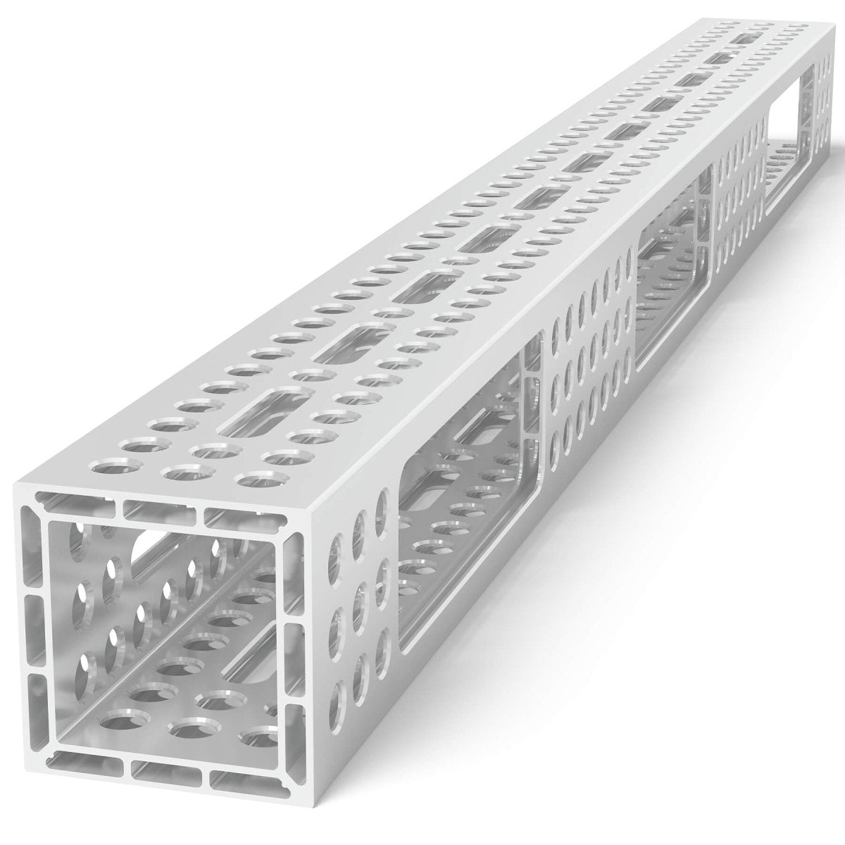 USAQ16014122.VLL: 4'x4" Aluminum U - Shape Profile with Elongated Holes - 16mm Imperial Series Welding Table Accessories by Siegmund - The Flattest, Most Reliable Welding Tables & Fixturing Accessories in the World