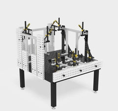 USAQ28014061.V: 2'x8" Aluminum U - Shape Profile with Full Grid Holes - 28mm Imperial Series Welding Table Accessories by Siegmund - The Flattest, Most Reliable Welding Tables & Fixturing Accessories in the World