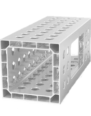 USAQ28014061.V: 2'x8" Aluminum U - Shape Profile with Full Grid Holes - 28mm Imperial Series Welding Table Accessories by Siegmund - The Flattest, Most Reliable Welding Tables & Fixturing Accessories in the World