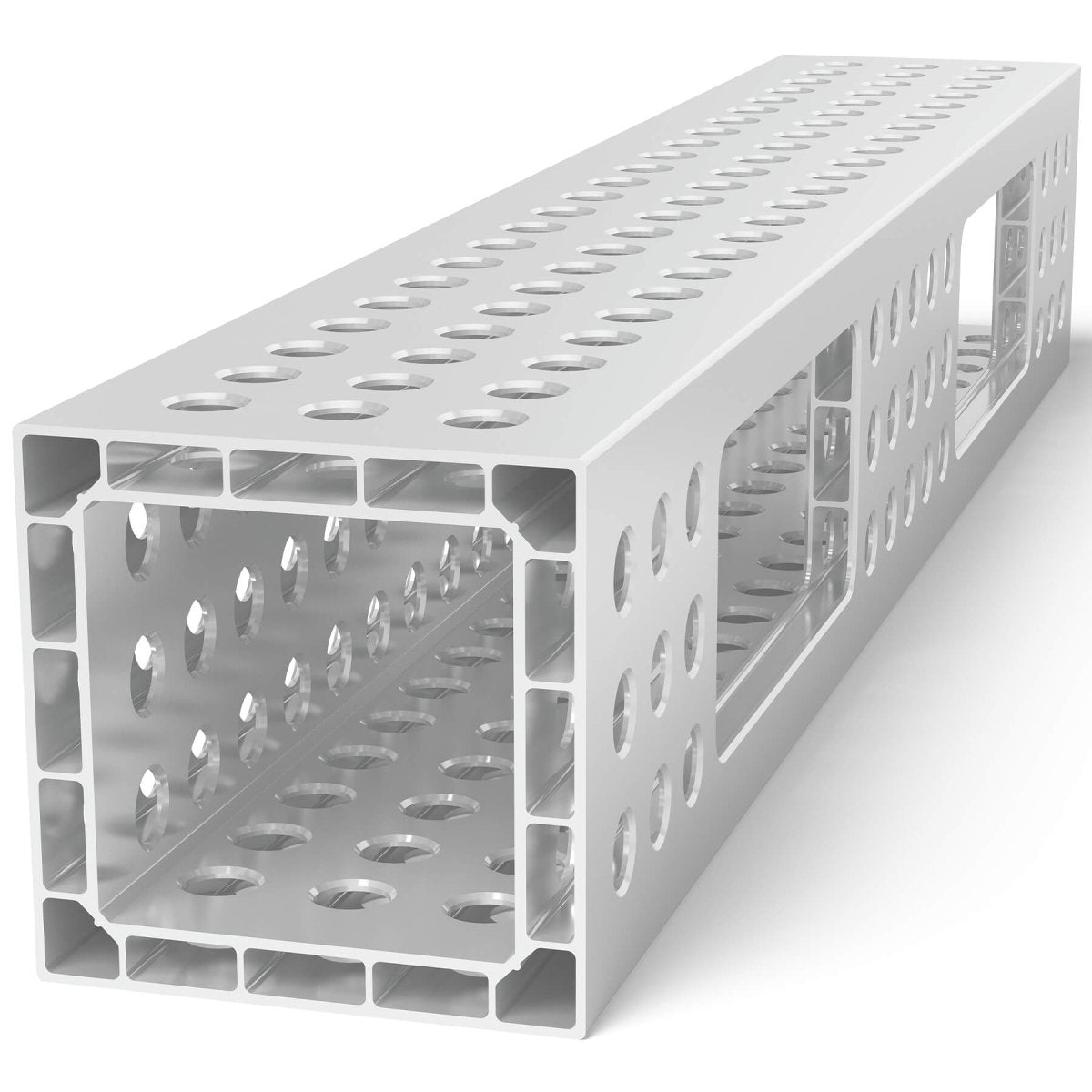 USAQ28014122.V: 4'x8" Aluminum U - Shape Profile with Full Grid Holes - 28mm Imperial Series Welding Table Accessories by Siegmund - The Flattest, Most Reliable Welding Tables & Fixturing Accessories in the World