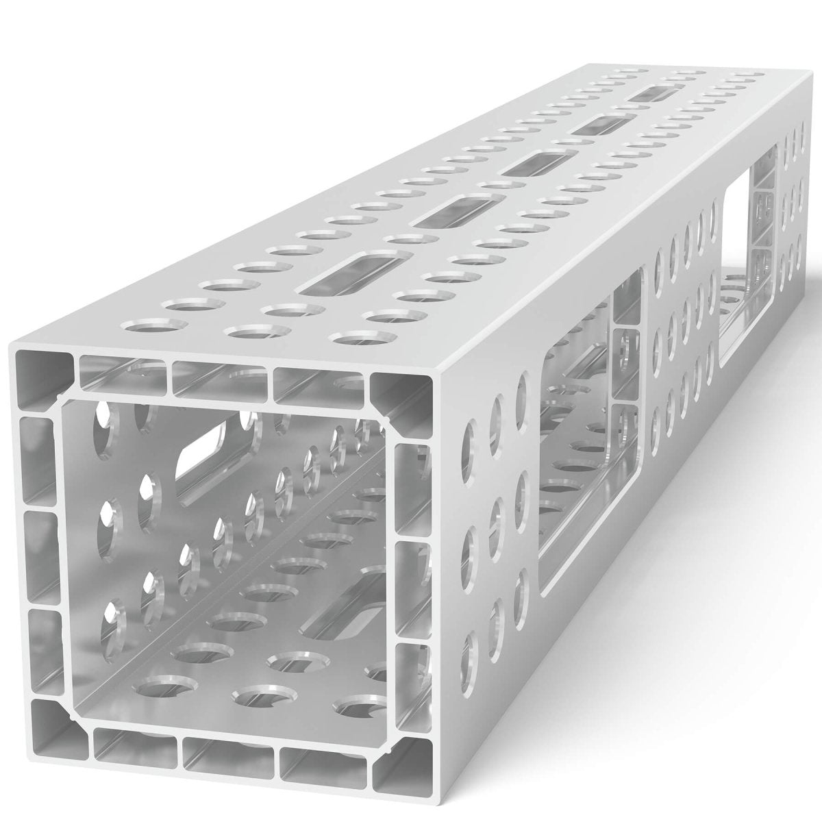 USAQ28014122.VLL: 4'x8" Aluminum U - Shape Profile with Elongated Holes - 28mm Imperial Series Welding Table Accessories by Siegmund - The Flattest, Most Reliable Welding Tables & Fixturing Accessories in the World