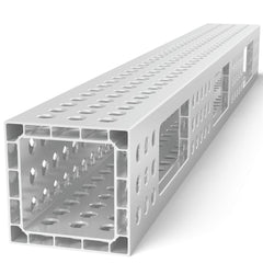 USAQ28014183.V: 6'x8" Aluminum U - Shape Profile with Full Grid Holes - 28mm Imperial Series Welding Table Accessories by Siegmund - The Flattest, Most Reliable Welding Tables & Fixturing Accessories in the World