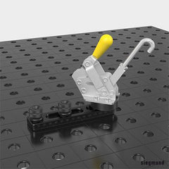 USCS160715.4: Ø 2 - 3/8", 5/8" Adapter with Hole Pattern for Toggle Clamp (Burnished) - 16mm Imperial Series Welding Table Accessories by Siegmund - The Flattest, Most Reliable Welding Tables & Fixturing Accessories in the World