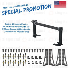 USM051016.25: System 16 Imperial Series M - Positioner MP 500 with 72” U - Shape Square40 Piece Bundle (2025 SPECIAL PROMOTION) - System 16 Imperial Series Welding Tables by Siegmund - The Flattest, Most Reliable Welding Tables & Fixturing Accessories in the World