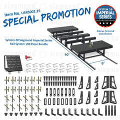 USRS002.25: System 28 Siegmund Imperial Above Ground Rail System 190 Piece Bundle (2026 SPECIAL PROMOTION) - System 28 Imperial Series Welding Tables by Siegmund - The Flattest, Most Reliable Welding Tables & Fixturing Accessories in the World